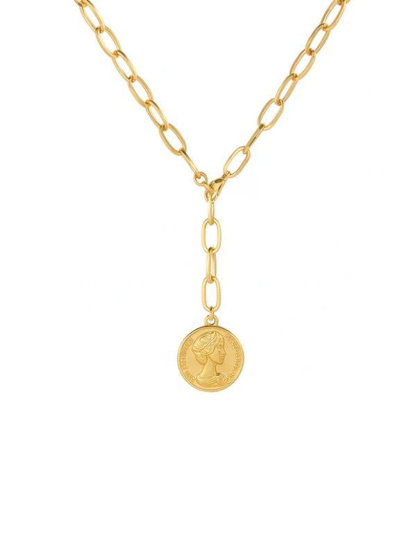 Ellie Vail - Niccola Lariat Coin Necklace - Gold