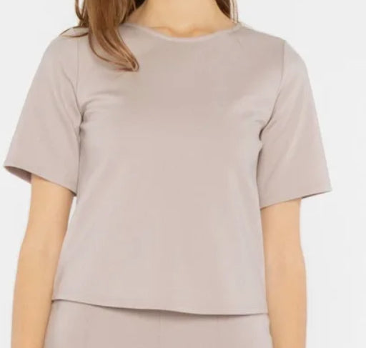 Ripley Rader - Ponte Knit Short Sleeve Top Extended - Clay Clay