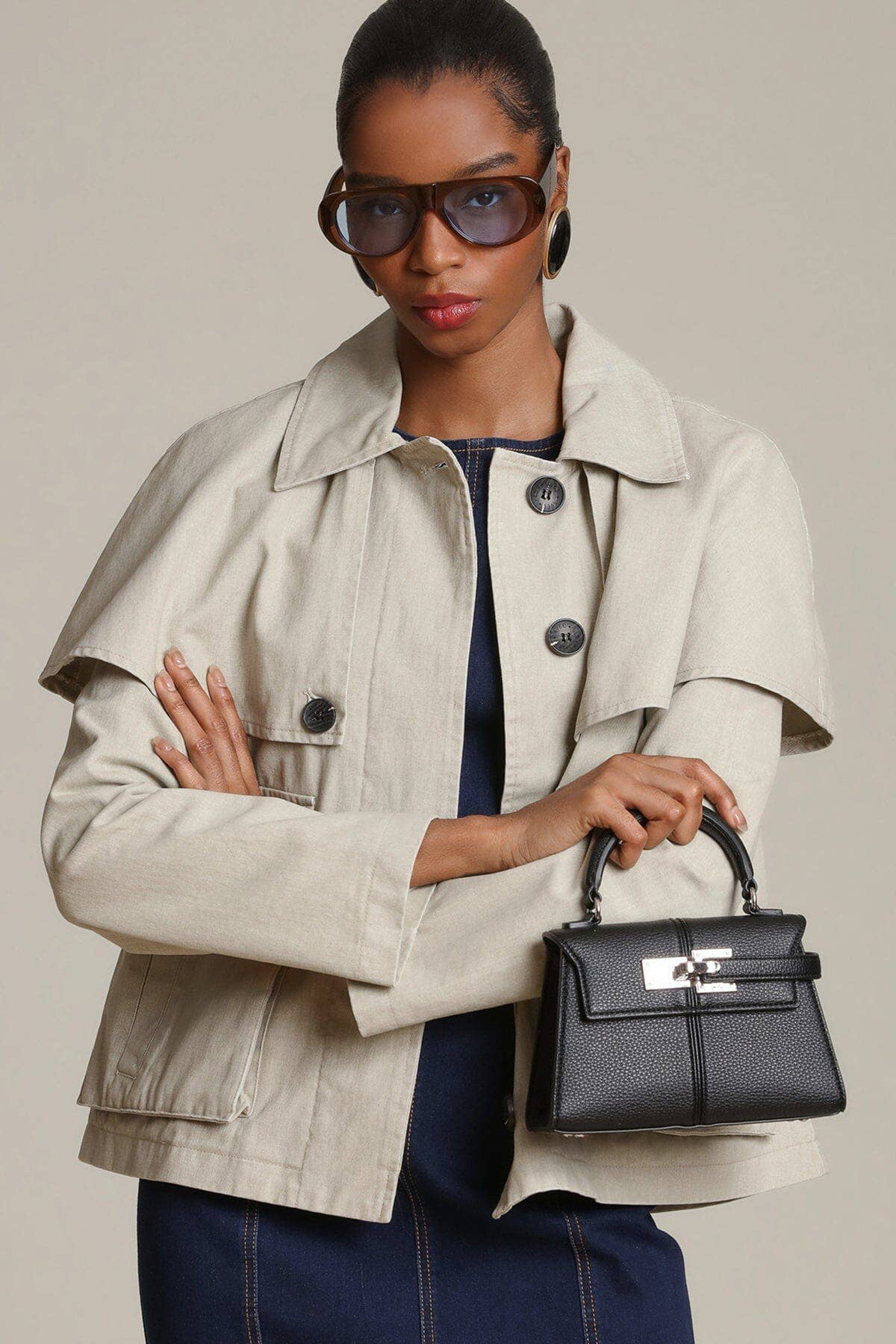 Avec Les Filles - Cotton Cape Jacket