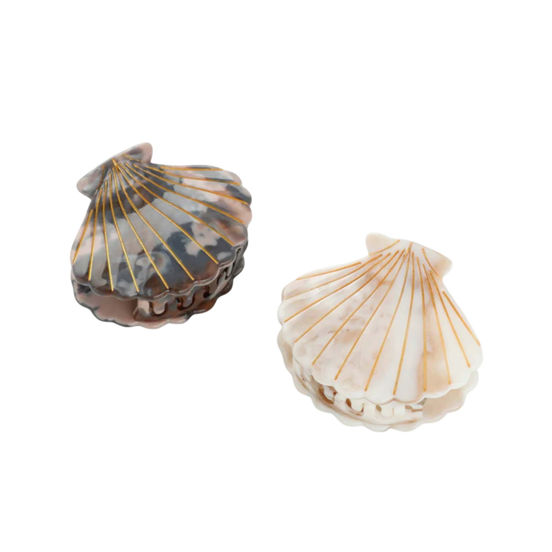 Hair- Calacatta Seashell Claw Clip - Small