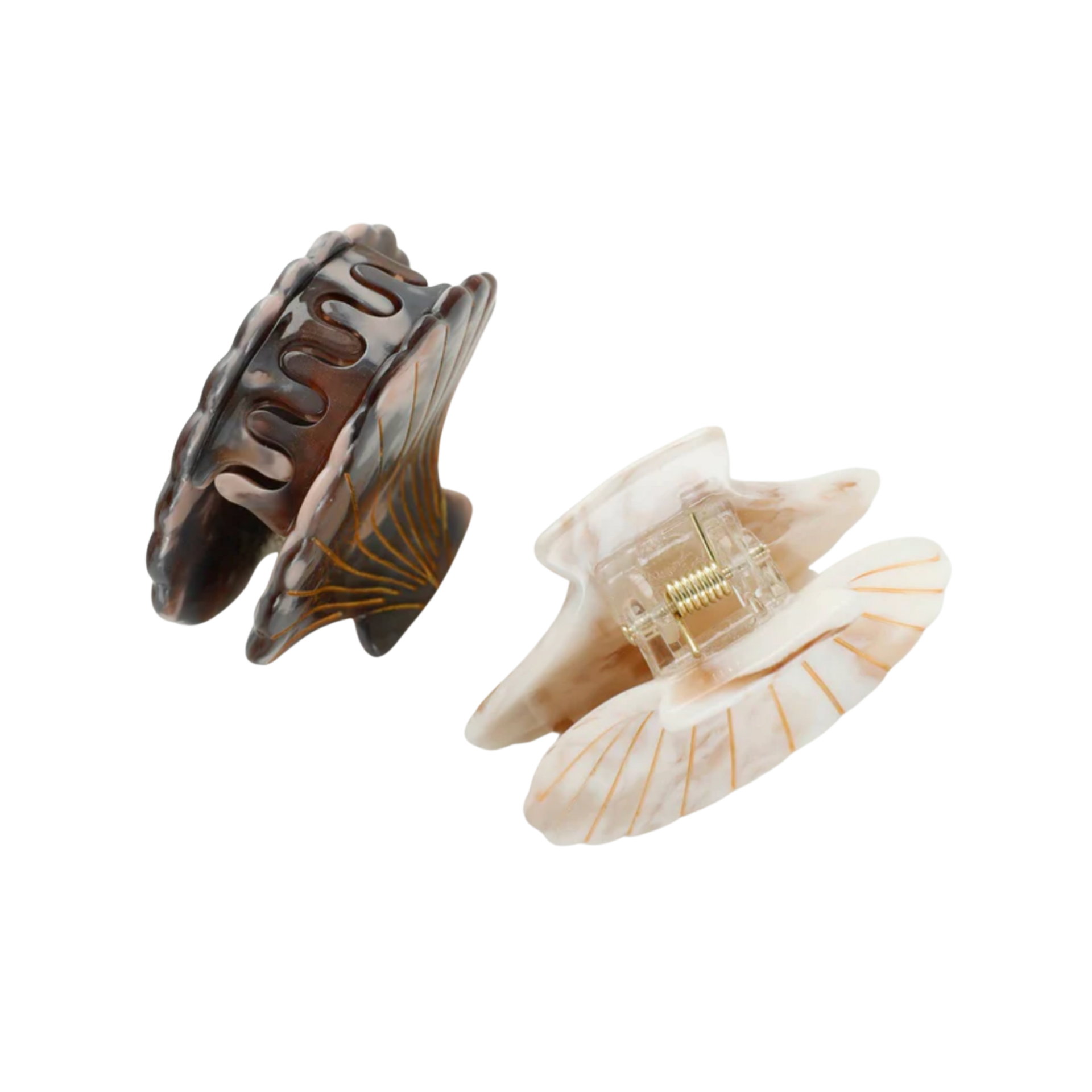 Hair- Calacatta Seashell Claw Clip - Small