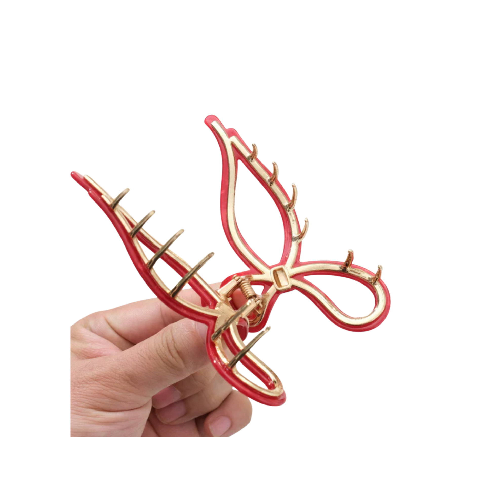 Hair- Sabrina Valentine | Large Ribbon Metal Bow Claw Clip