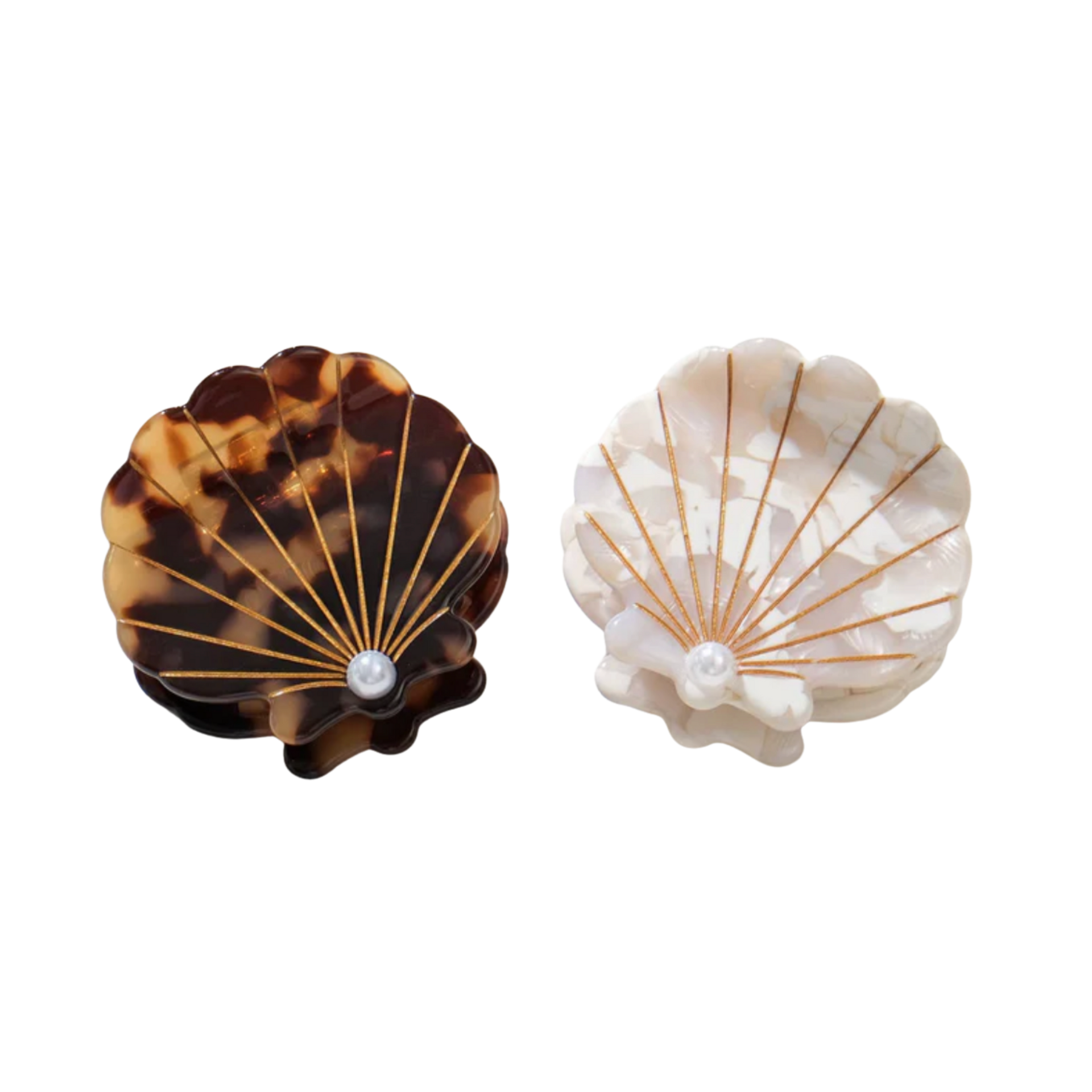 Hair- Pearl Vintage Snow | Seashell with Pearl Claw Clip