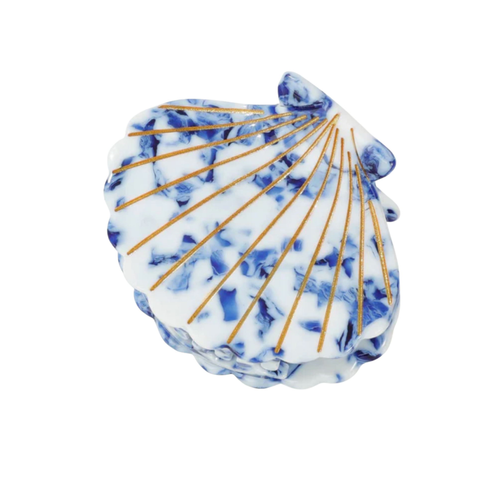 Hair- Coastal Blue Seashell Claw Clip - Small