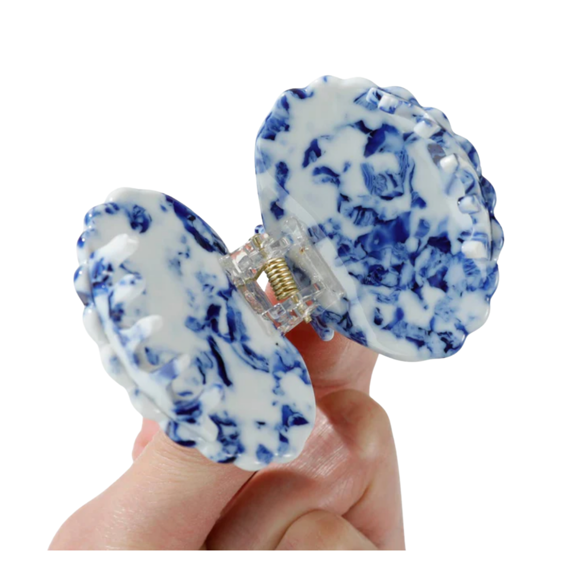 Hair- Coastal Blue Seashell Claw Clip - Small