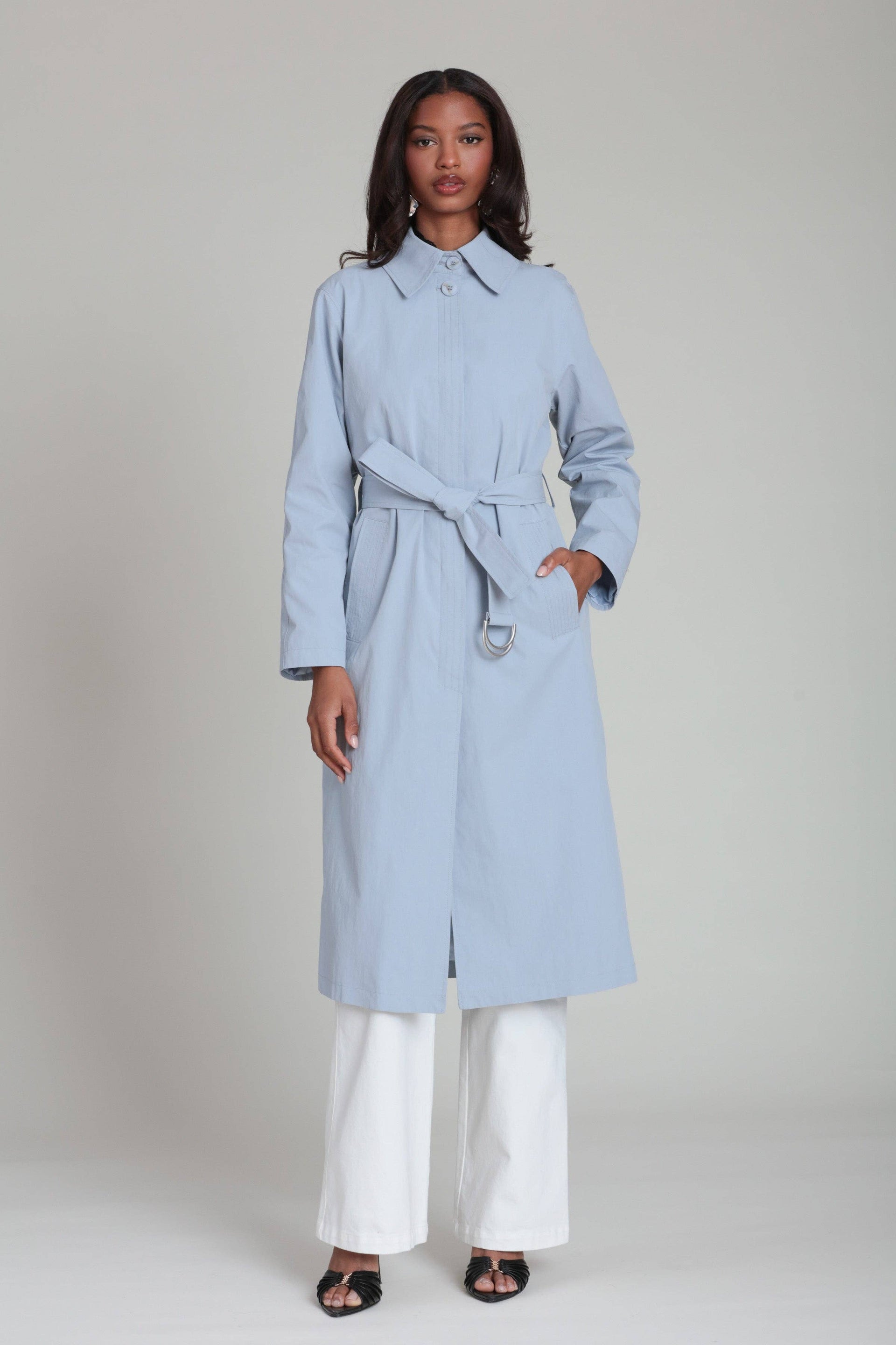 Avec Les Filles - Minimalist Cotton Nylon Trench Coat