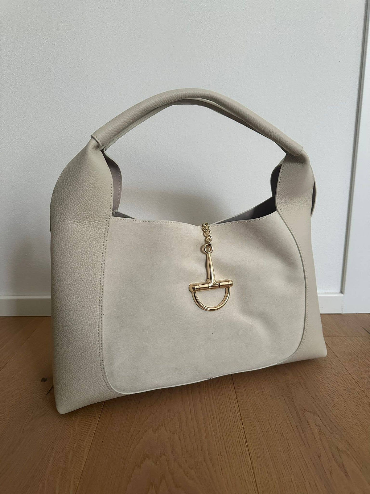 Zh Leather Bags - SVEVA Suede and Dollar - LARGE shoulder bag