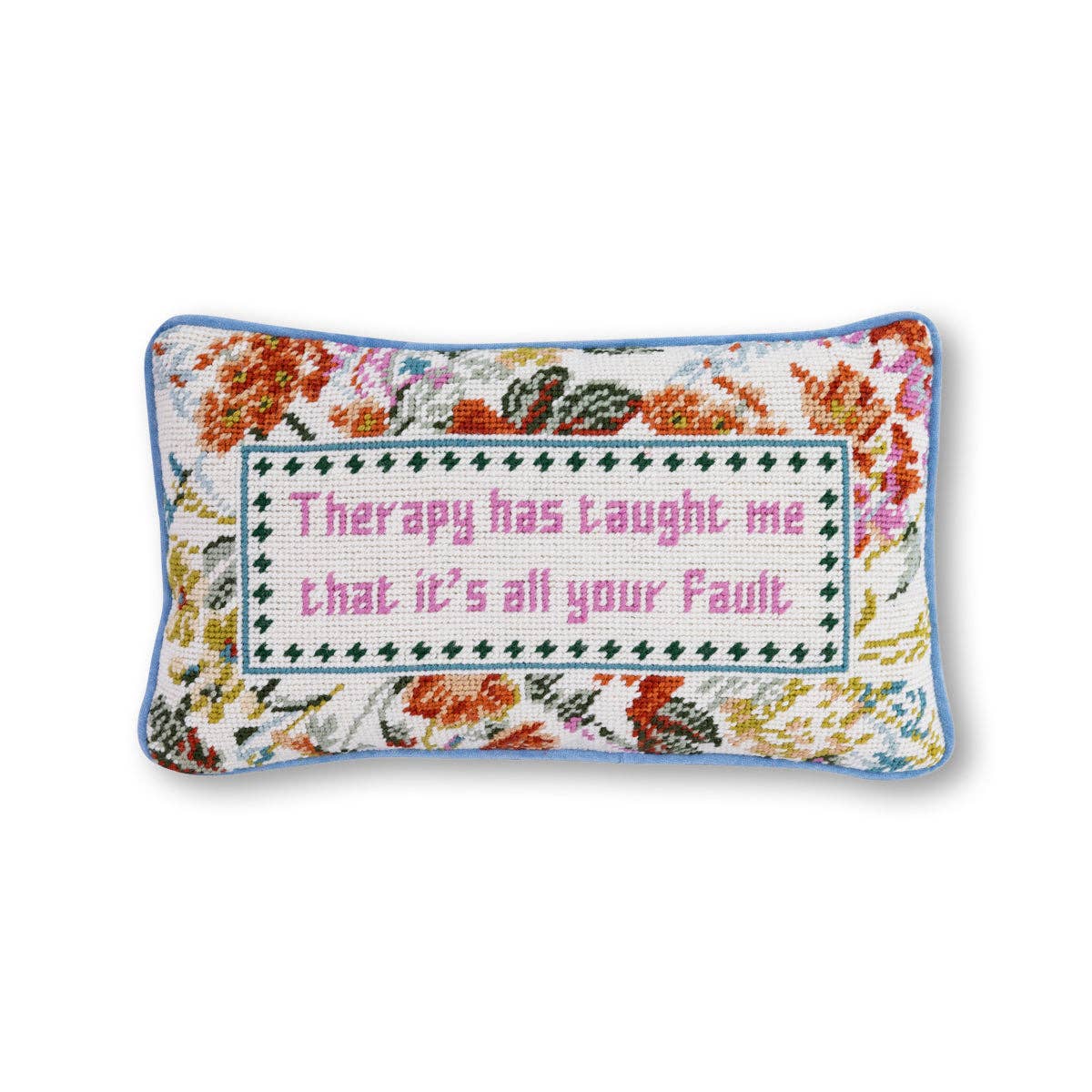 Therapy Needlepoint Pillow -furbish