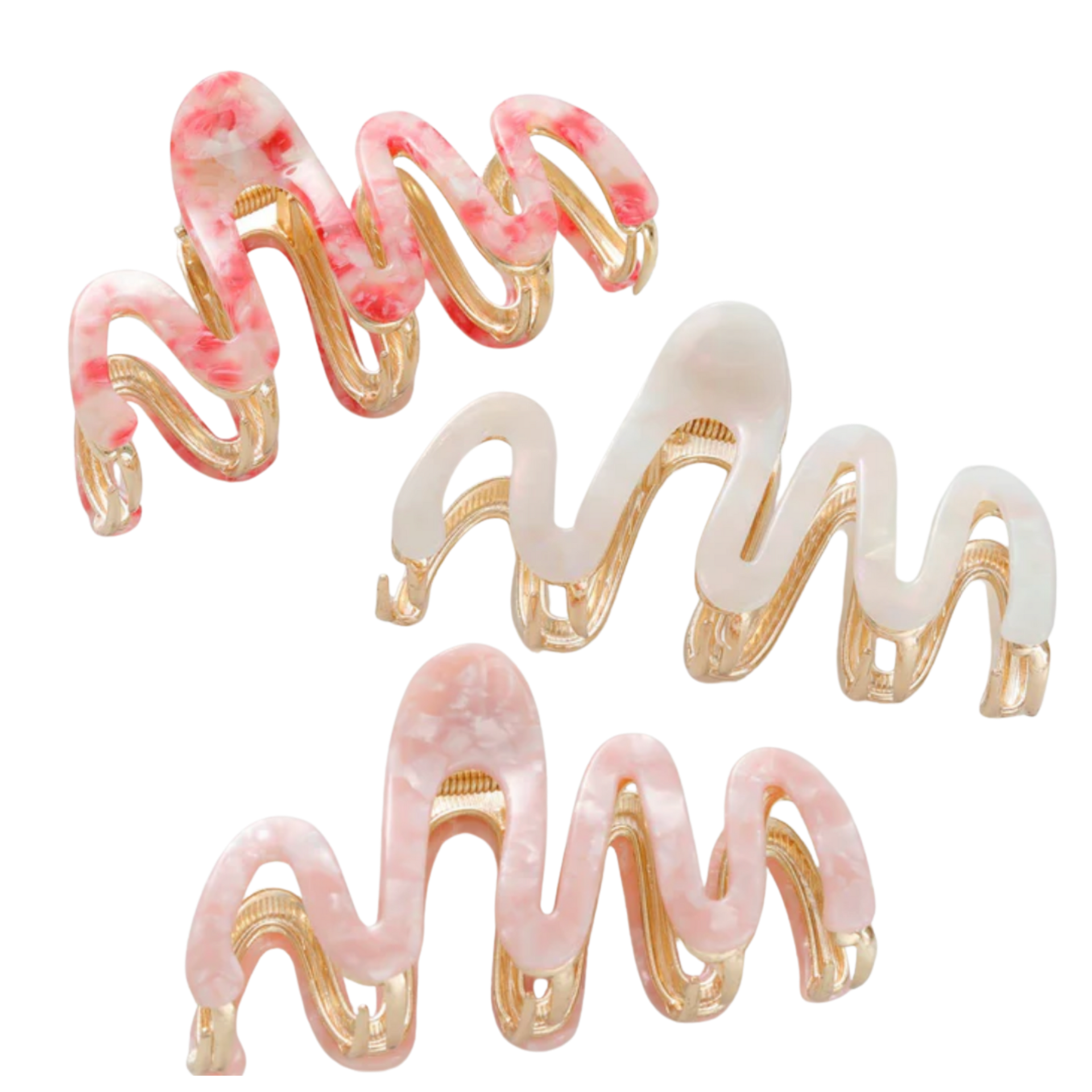 Hair-Willow Mini Rosé | Mini Squiggle Metal Claw Clip