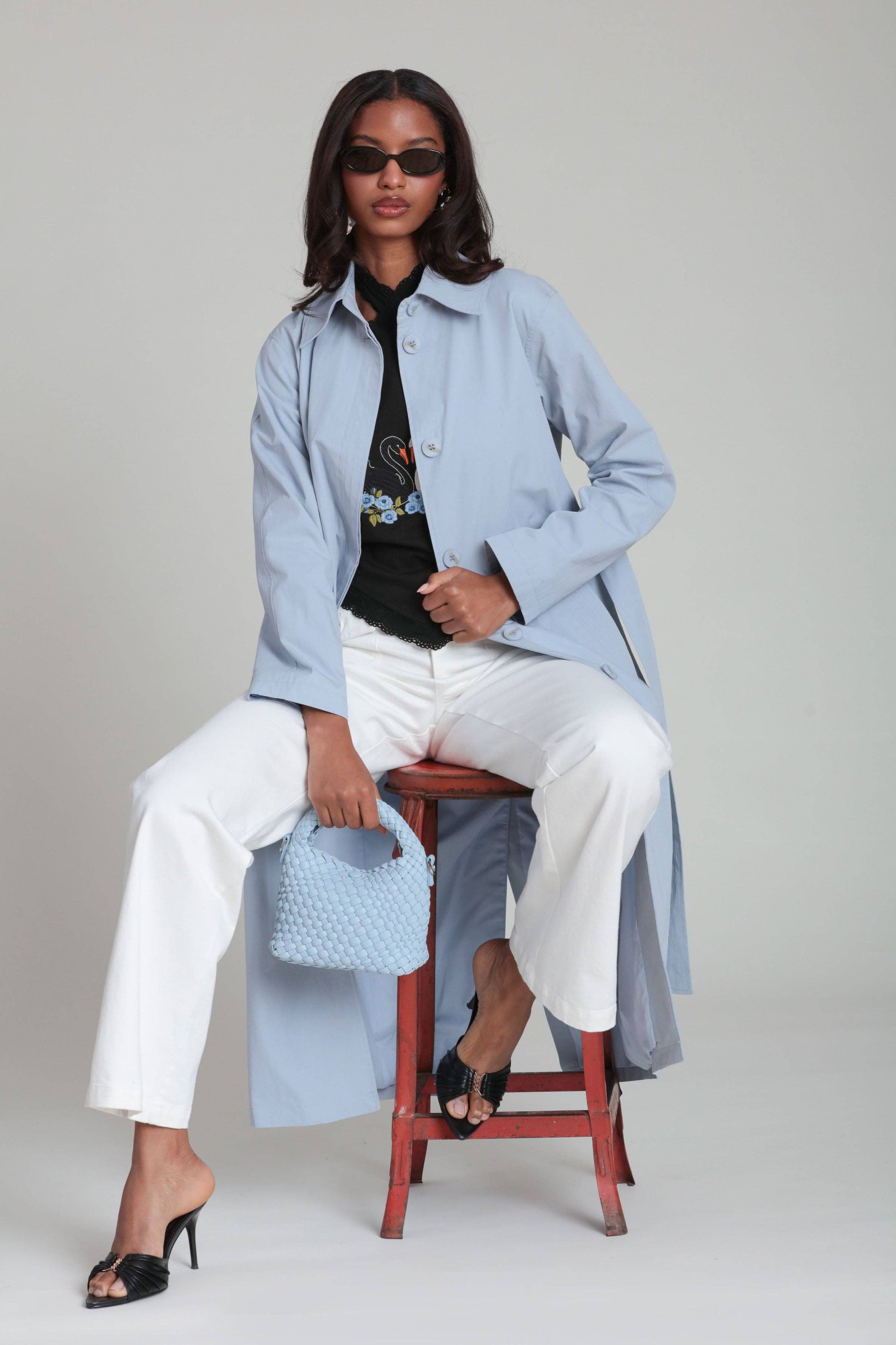 Avec Les Filles - Minimalist Cotton Nylon Trench Coat