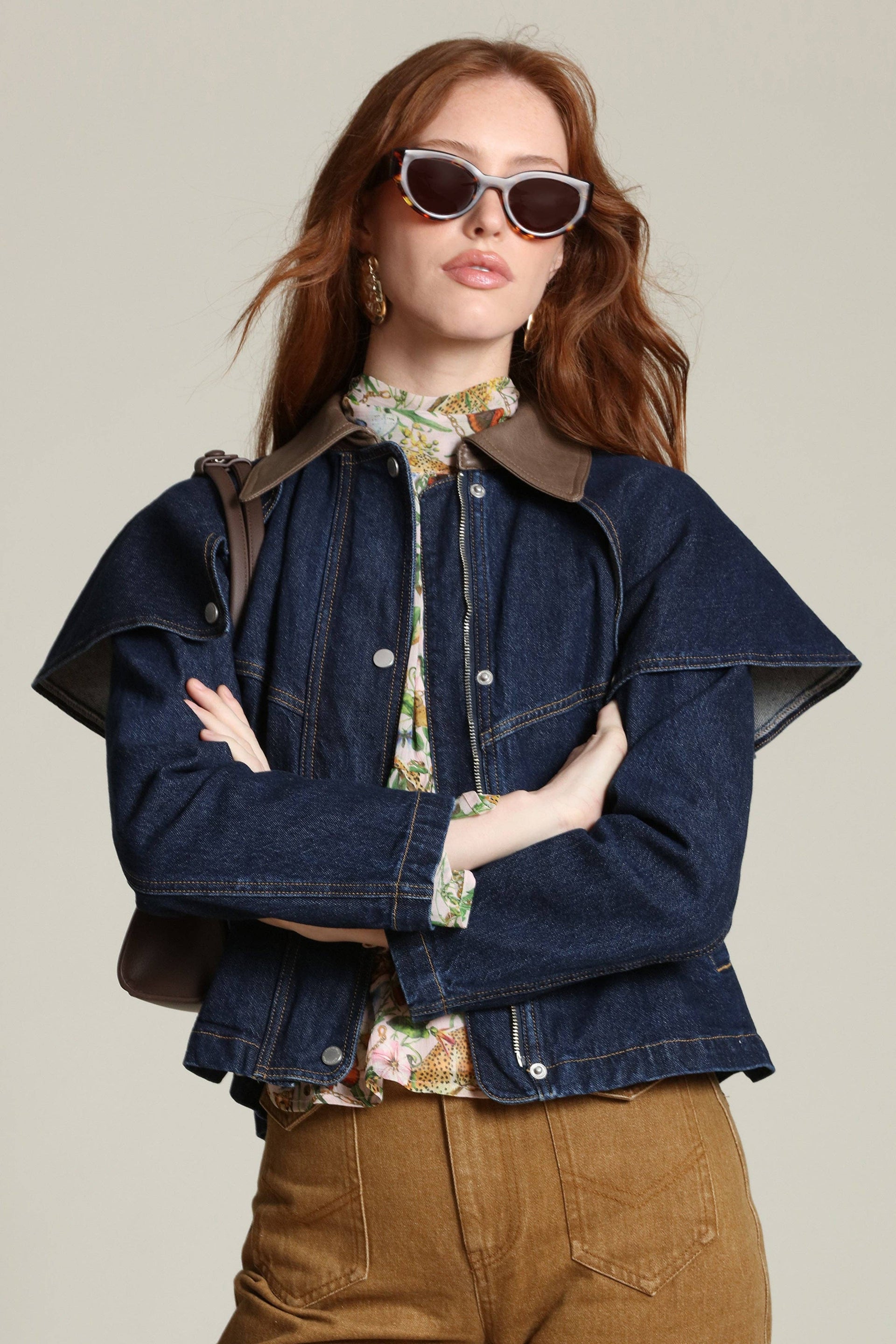 Avec Les Filles - Denim Cape Jacket