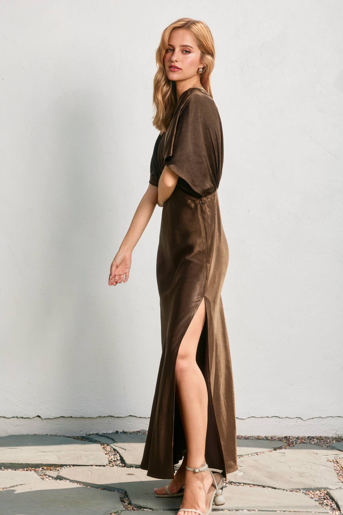 Like Butter Satin Blouson Maxi Dress (1)