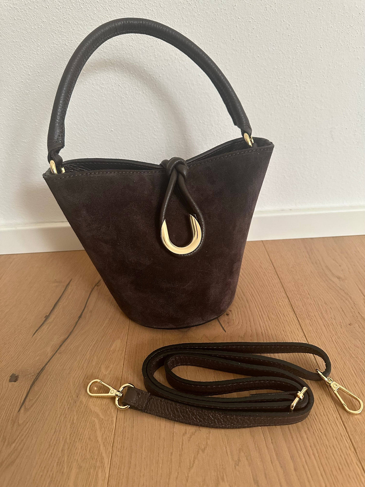 Zh Leather Bags - MELISSA - Suede Bucket Bag