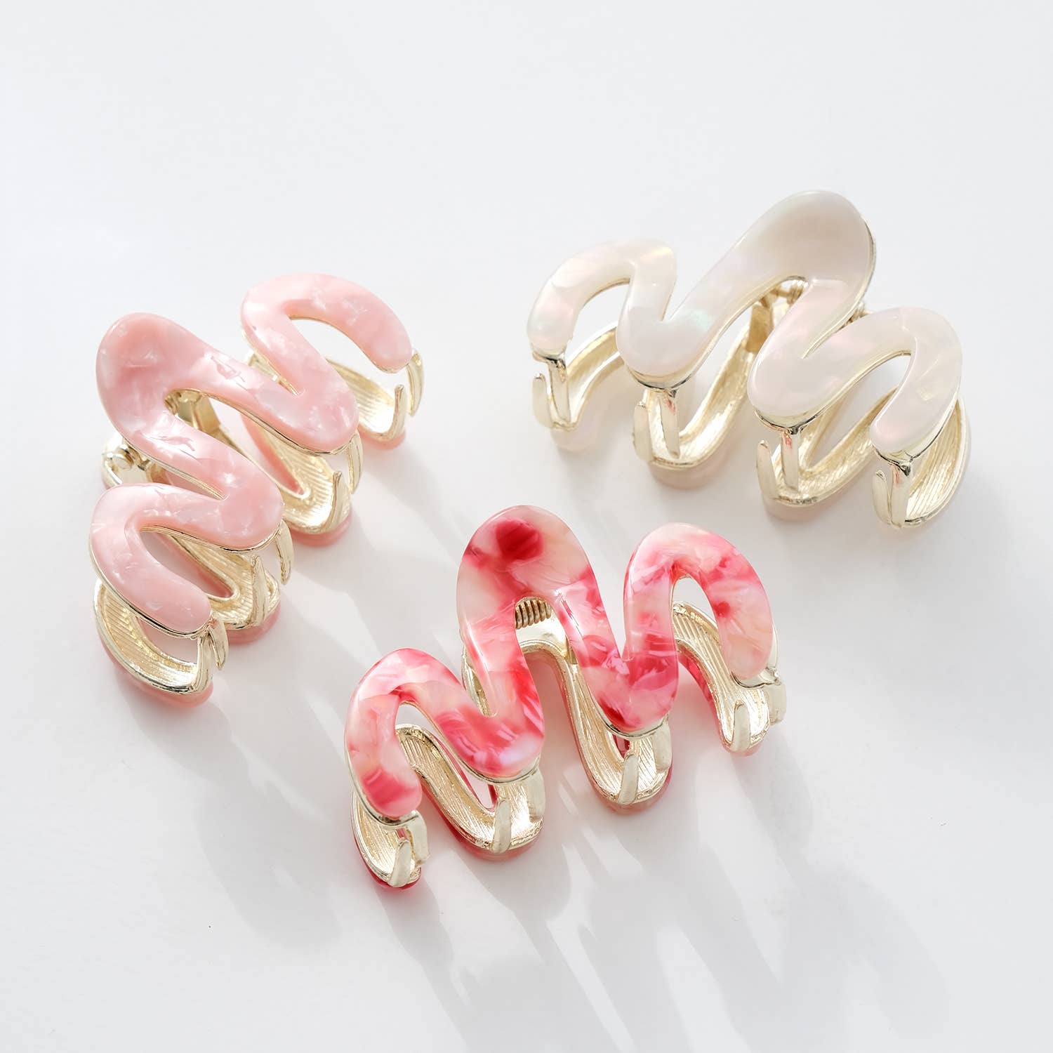 Hair-Willow Mini Rosé | Mini Squiggle Metal Claw Clip