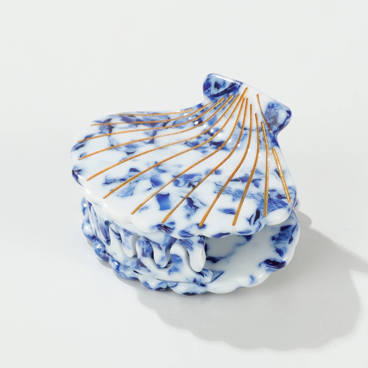 Hair- Coastal Blue Seashell Claw Clip - Small