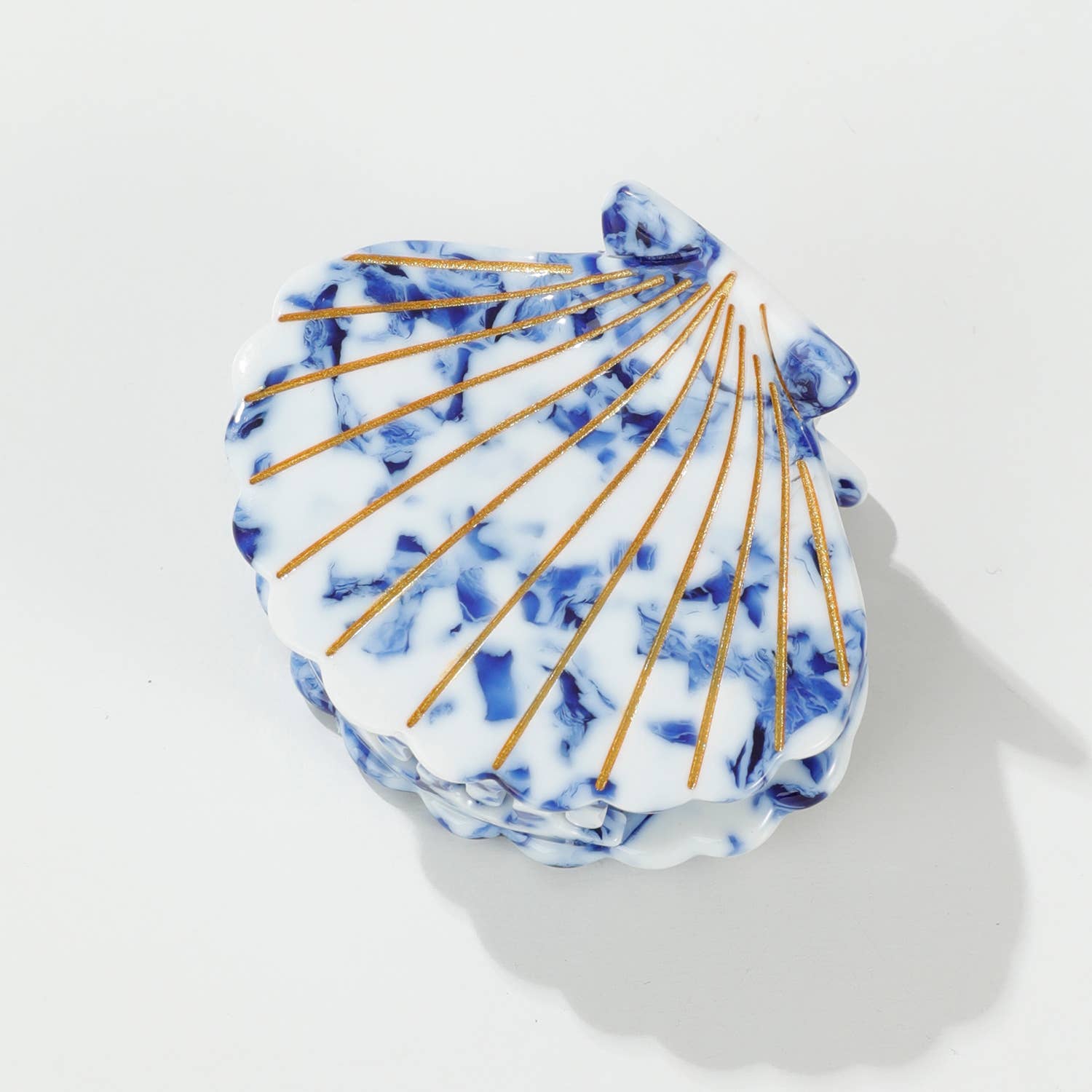 Hair- Coastal Blue Seashell Claw Clip - Small