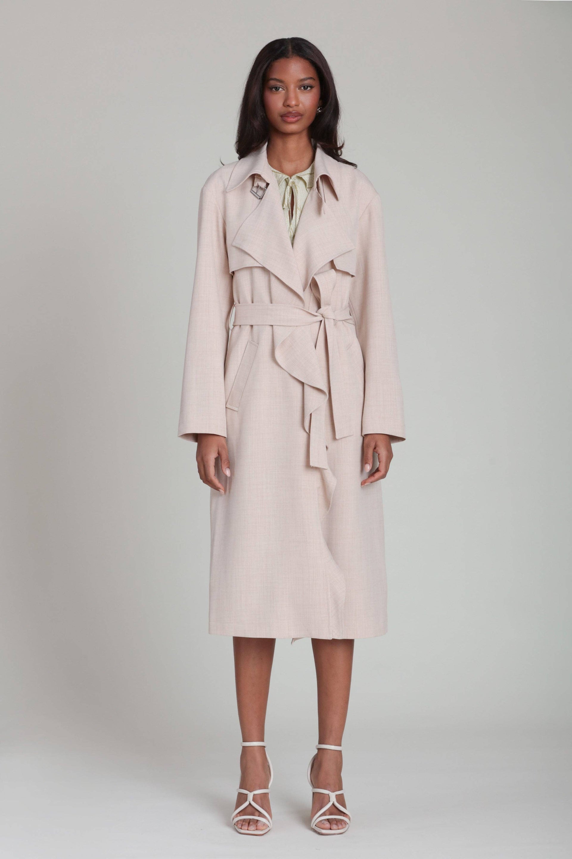 Avec Les Filles - Waterfall Drape Trench Coat
