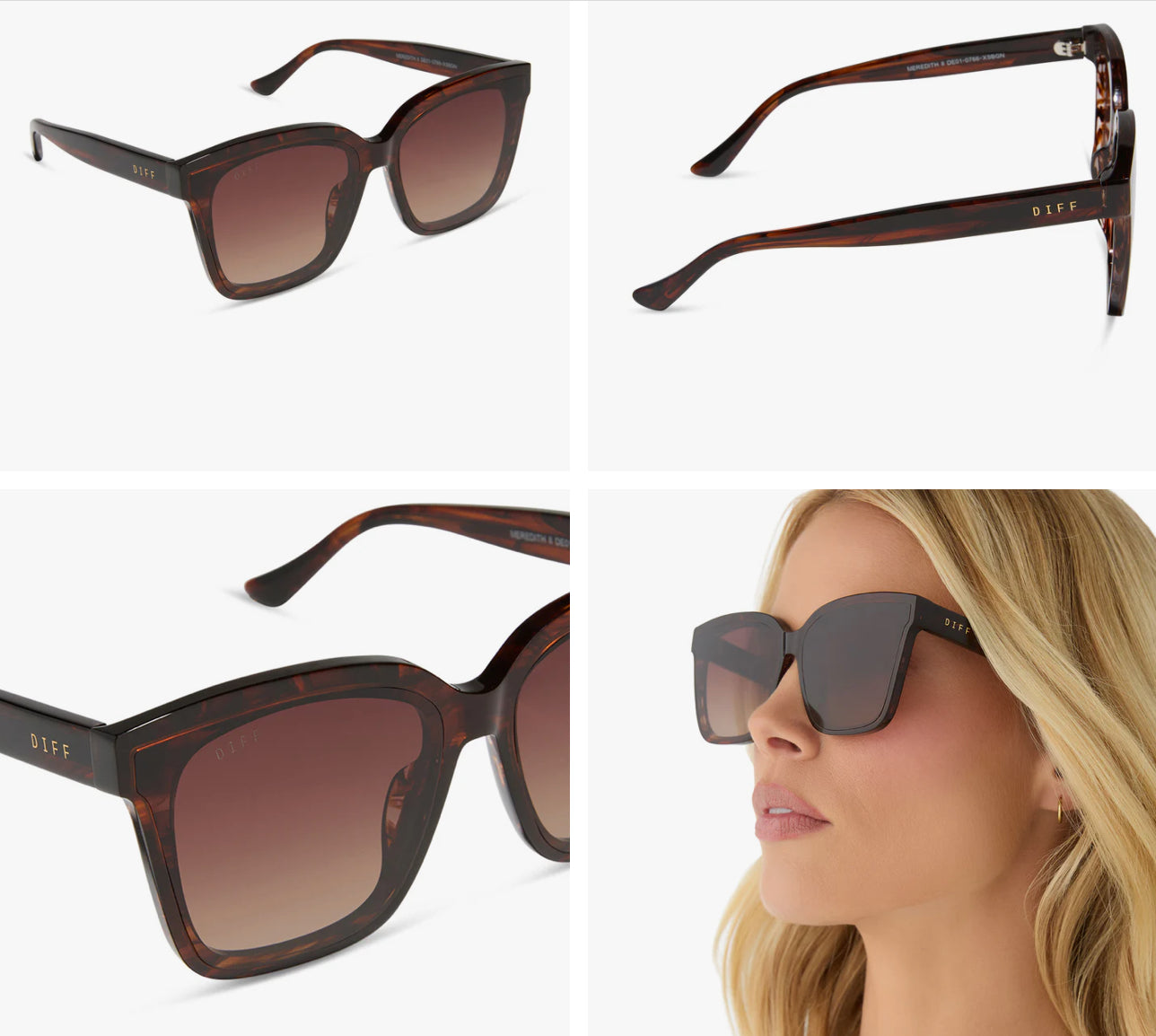 DIFF Charitable Eyewear- Meredith II Sequoia Tortoise Brown Gardient