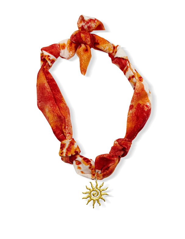 Kristalize Jewelry- Orange Ray of Sunshine Scarf Necklace