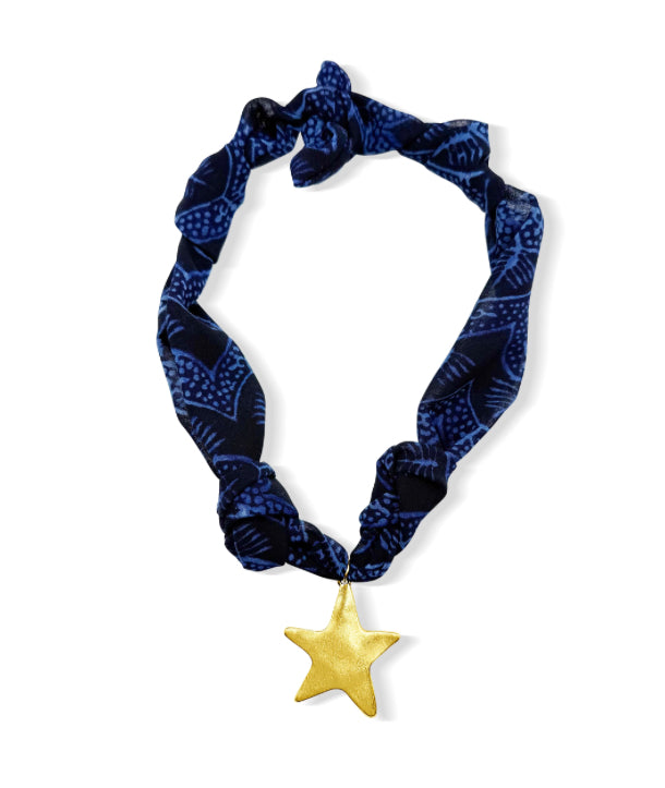 Kristalize Jewelry- Navy Antique Star Scarf Necklace