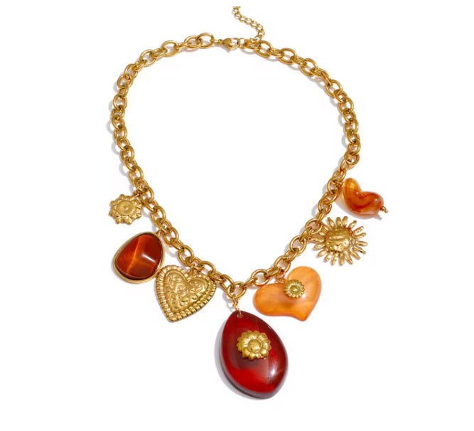 Kristalize Jewelry- Red Gold Hazel Necklace