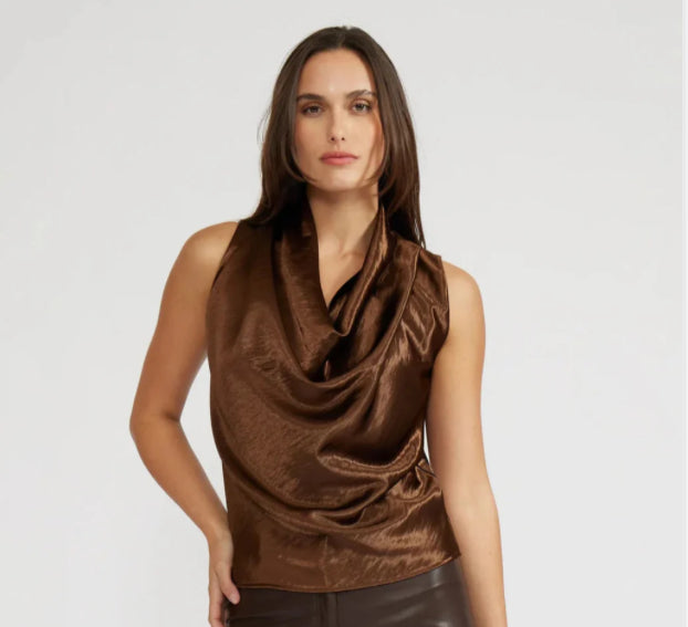 Lucy Paris - Dorothy Satin Top - Bronze
