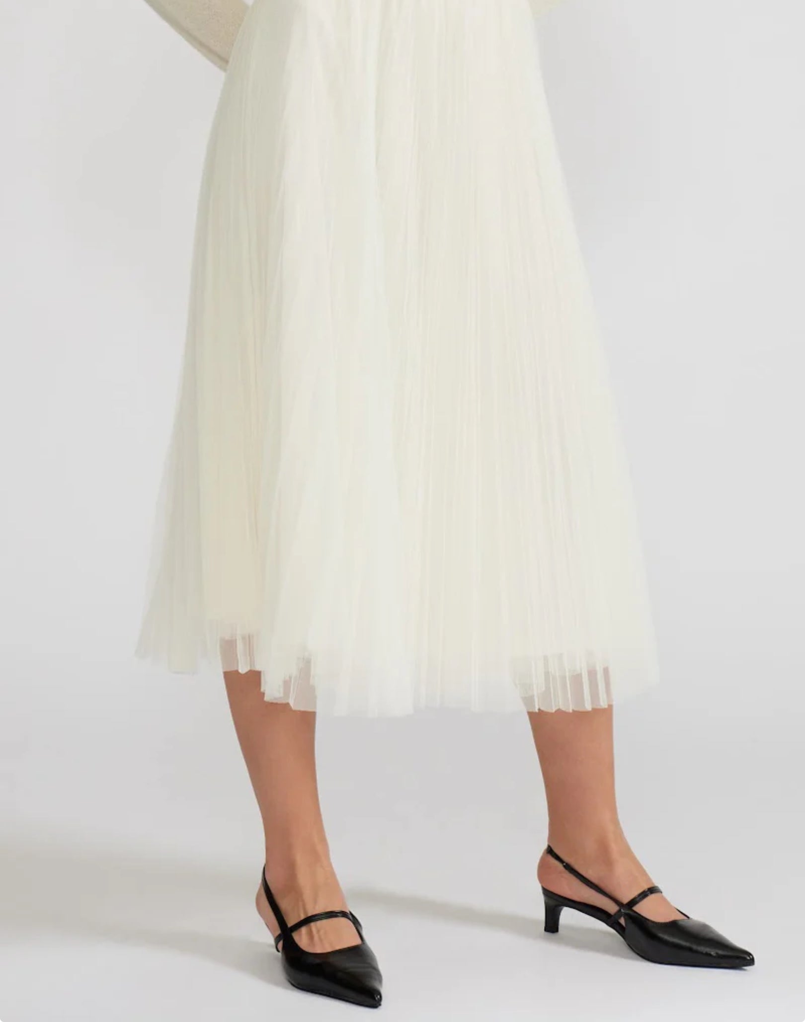 Lucy Paris - Sharlene Pleated Tulle Skirt - Ivory