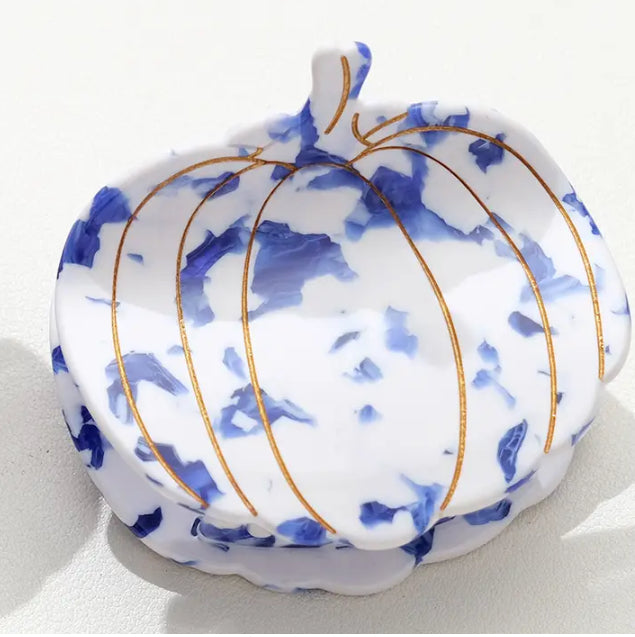Coastal Blue Pumpkin Hair Clip