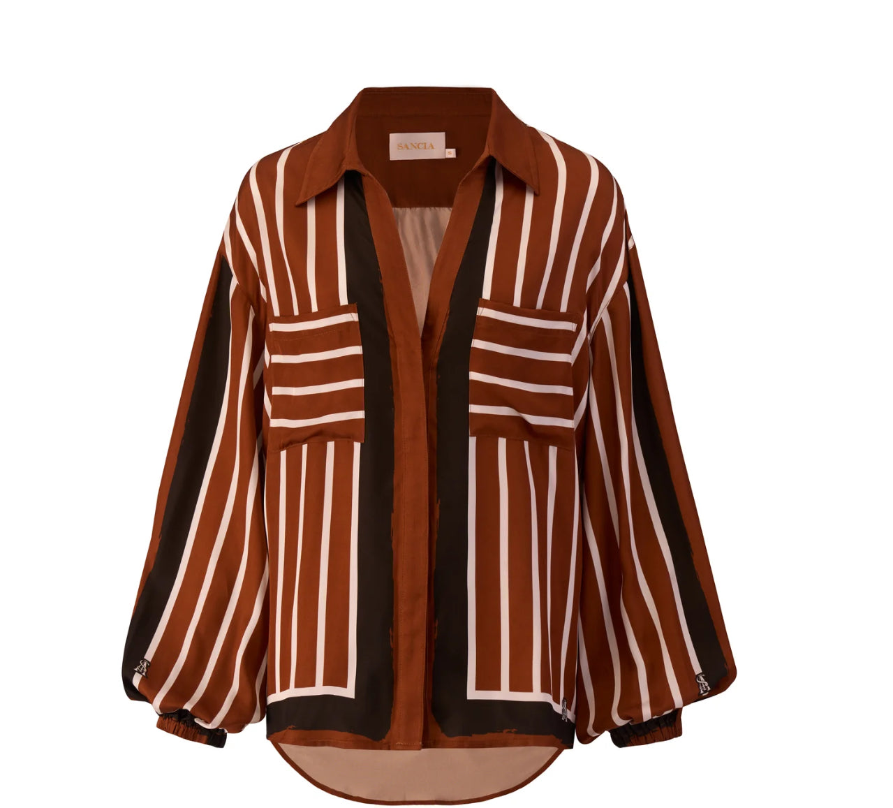 SANCIA- Cherrywood Stripe Faye Shirt