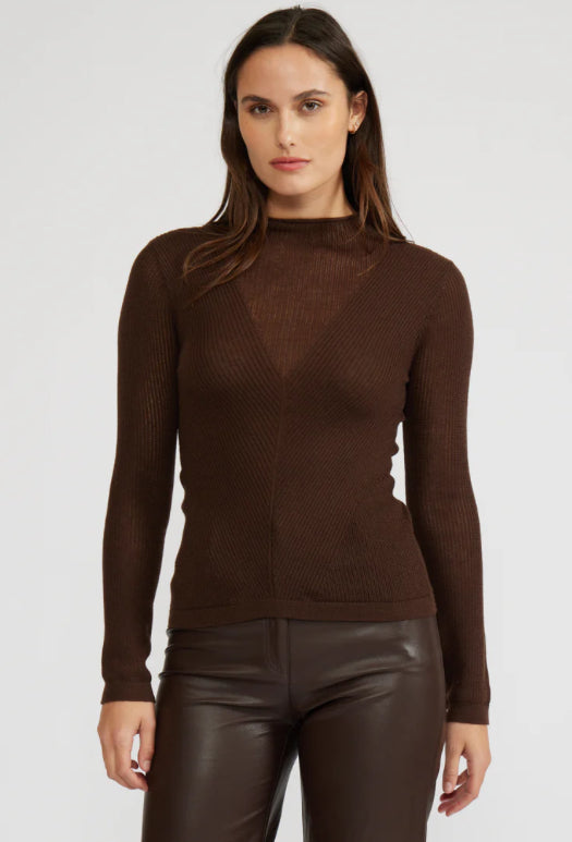 Lucy Paris - Martin Knit Top - Espresso