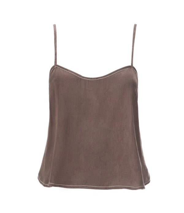 Rylen Cupro Top Truffle