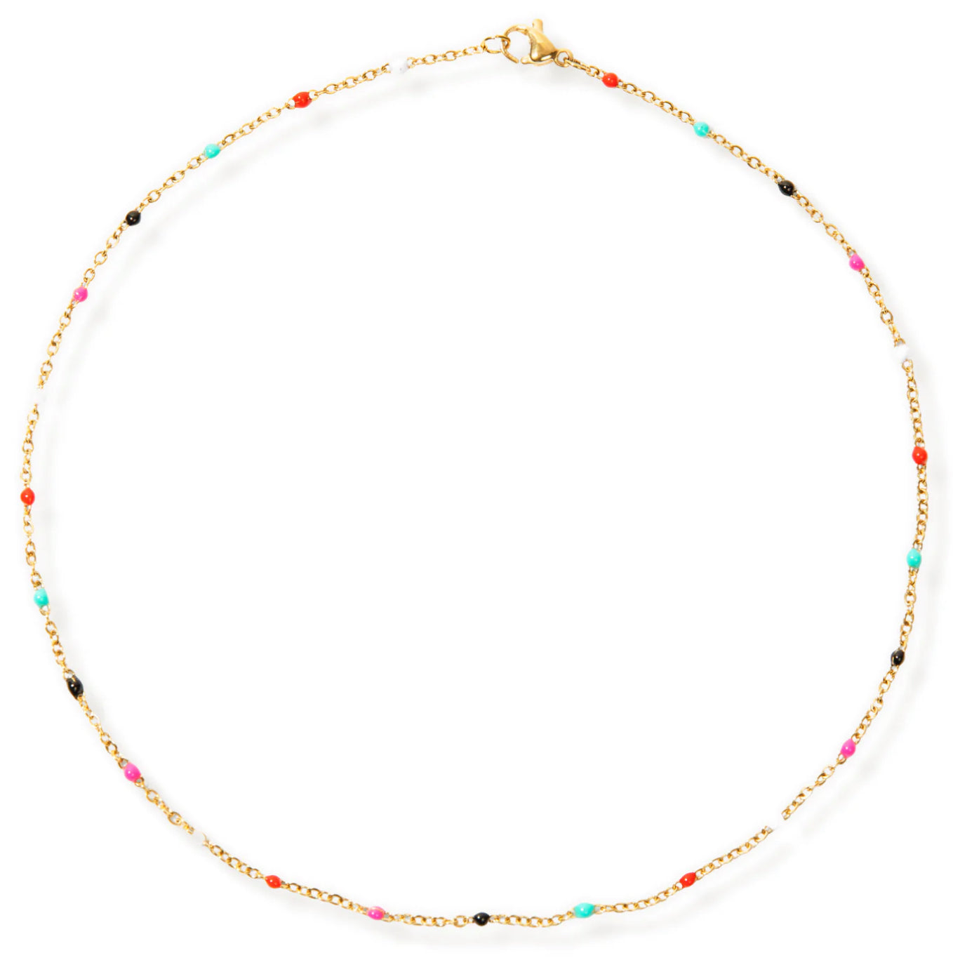 Ellie Vail - Gwen Colorful Dainty Enamel Beaded Necklace - Gold