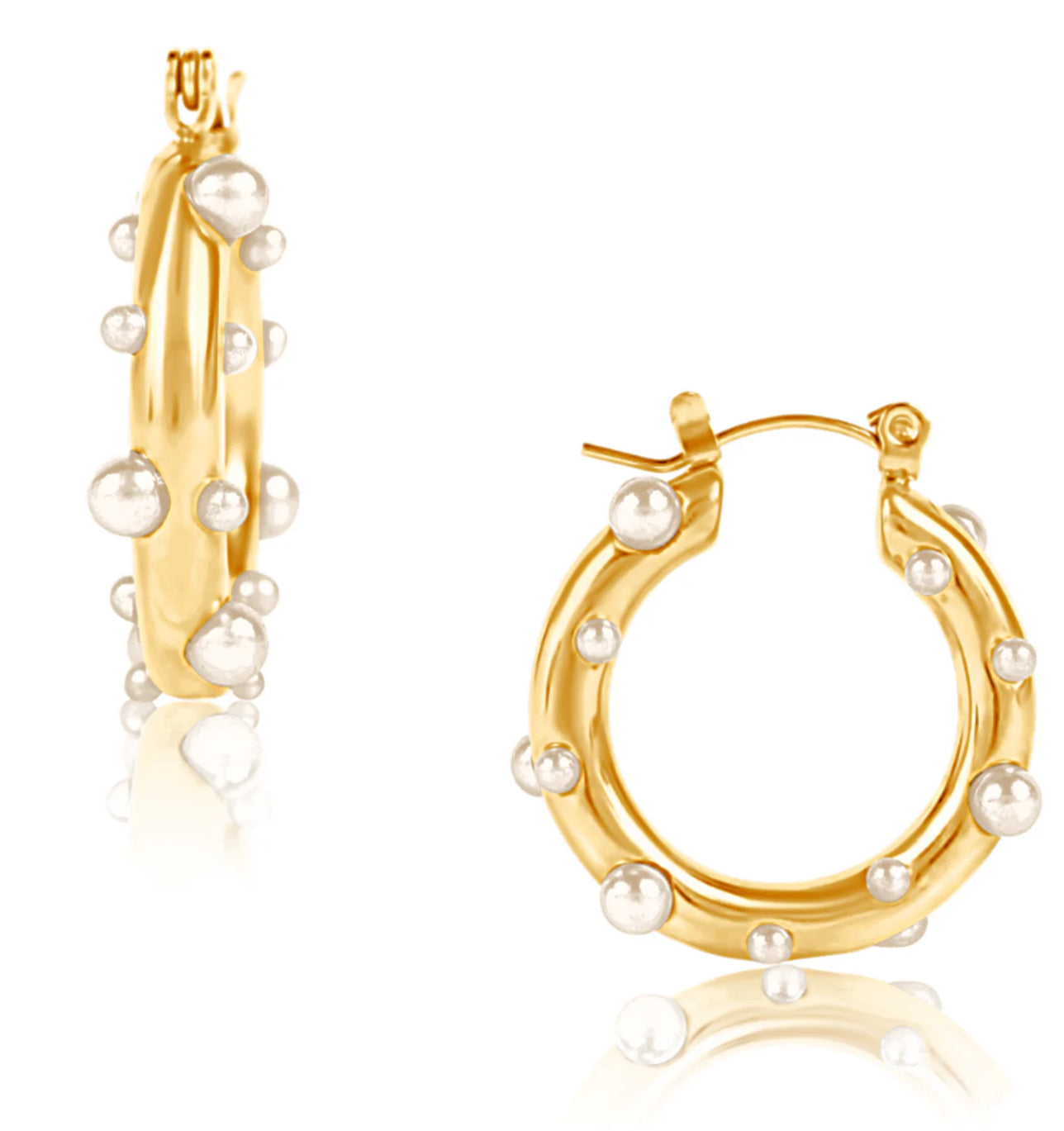Ellie Vail - Nicoletta Pearl Hoop Earring - Gold