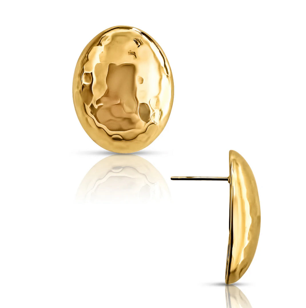 Ellie Vail - Ira Hammered Oval Earring - Gold