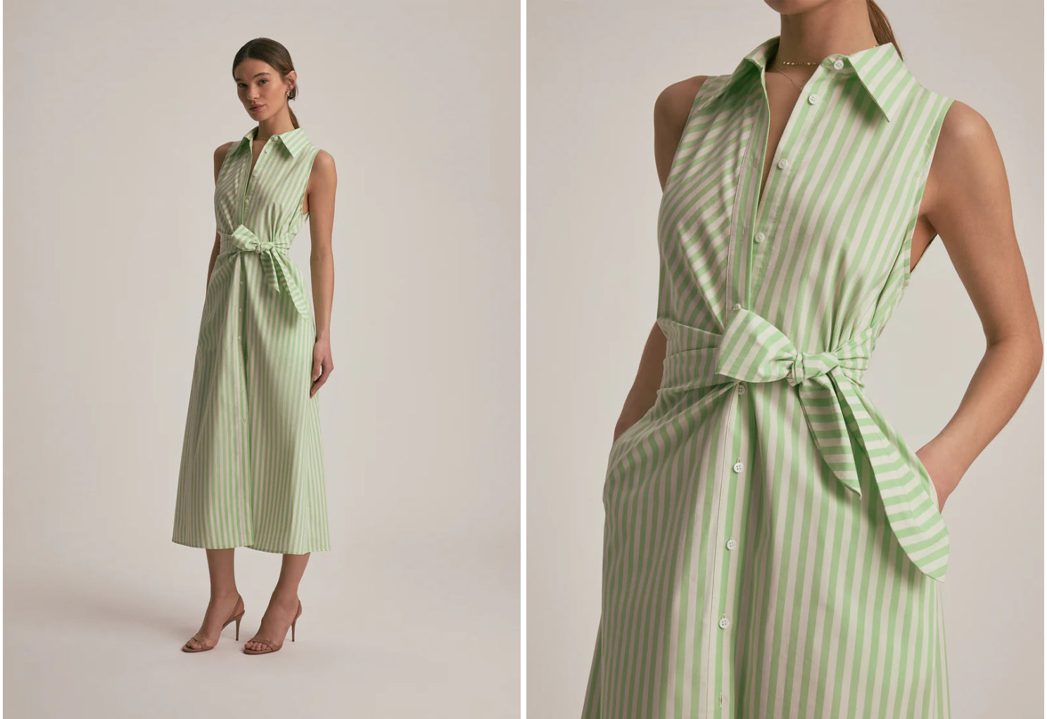 Favorite Daughter - The Good Behavior Dress (kiwi/ivory stripes)