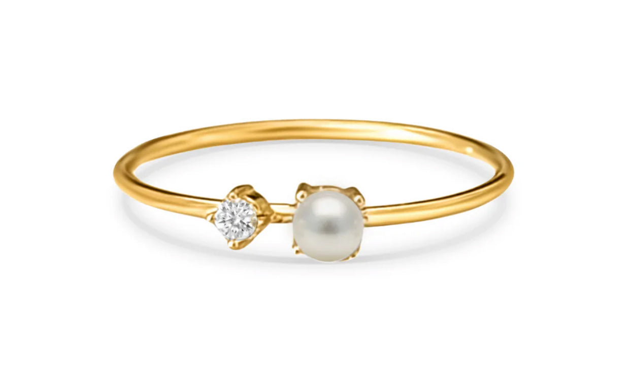 Ellie Vail - Enza Pearl Stone Ring SIZE 7
