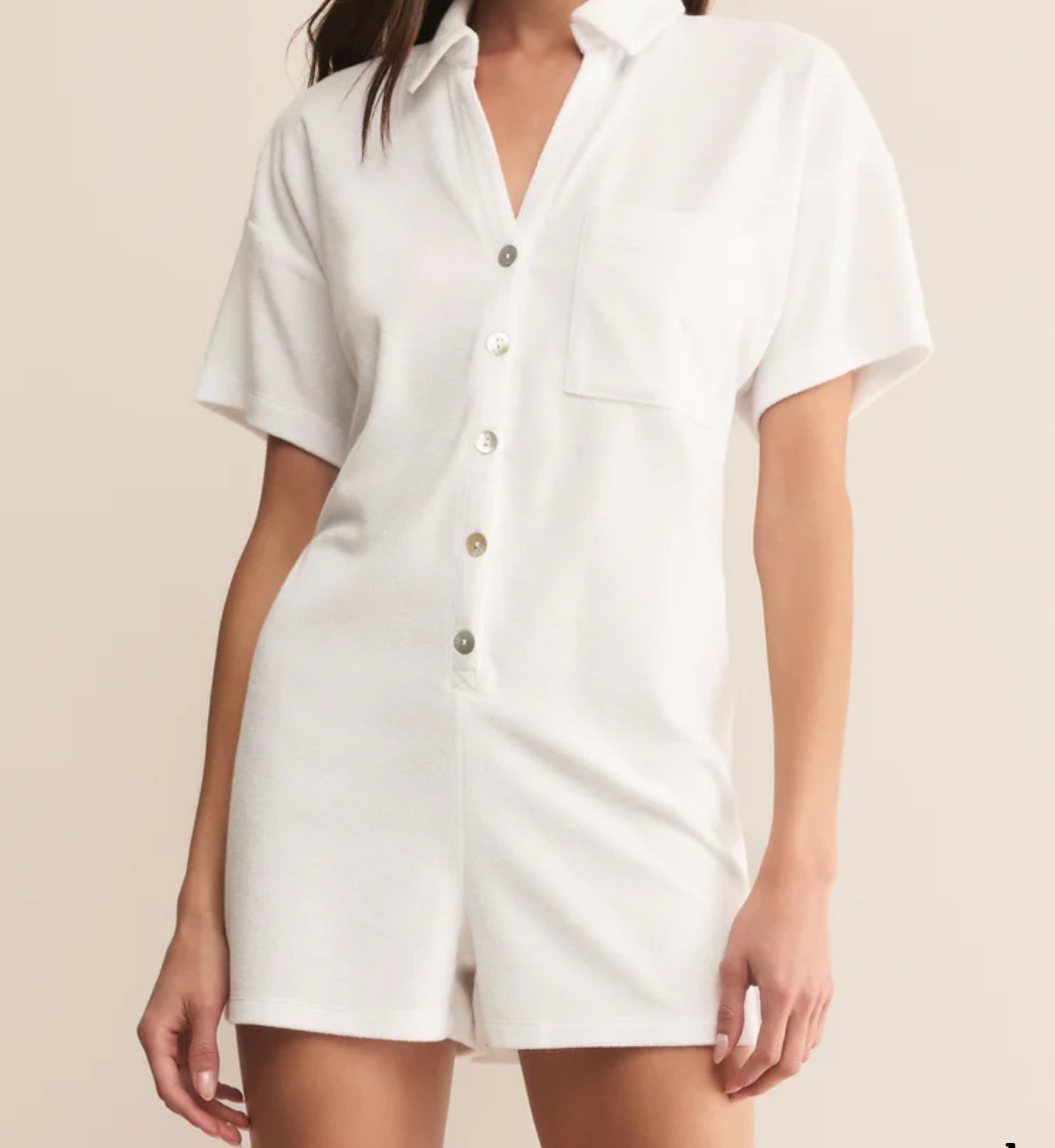 Z-Supply Azur Terry Romper (white)