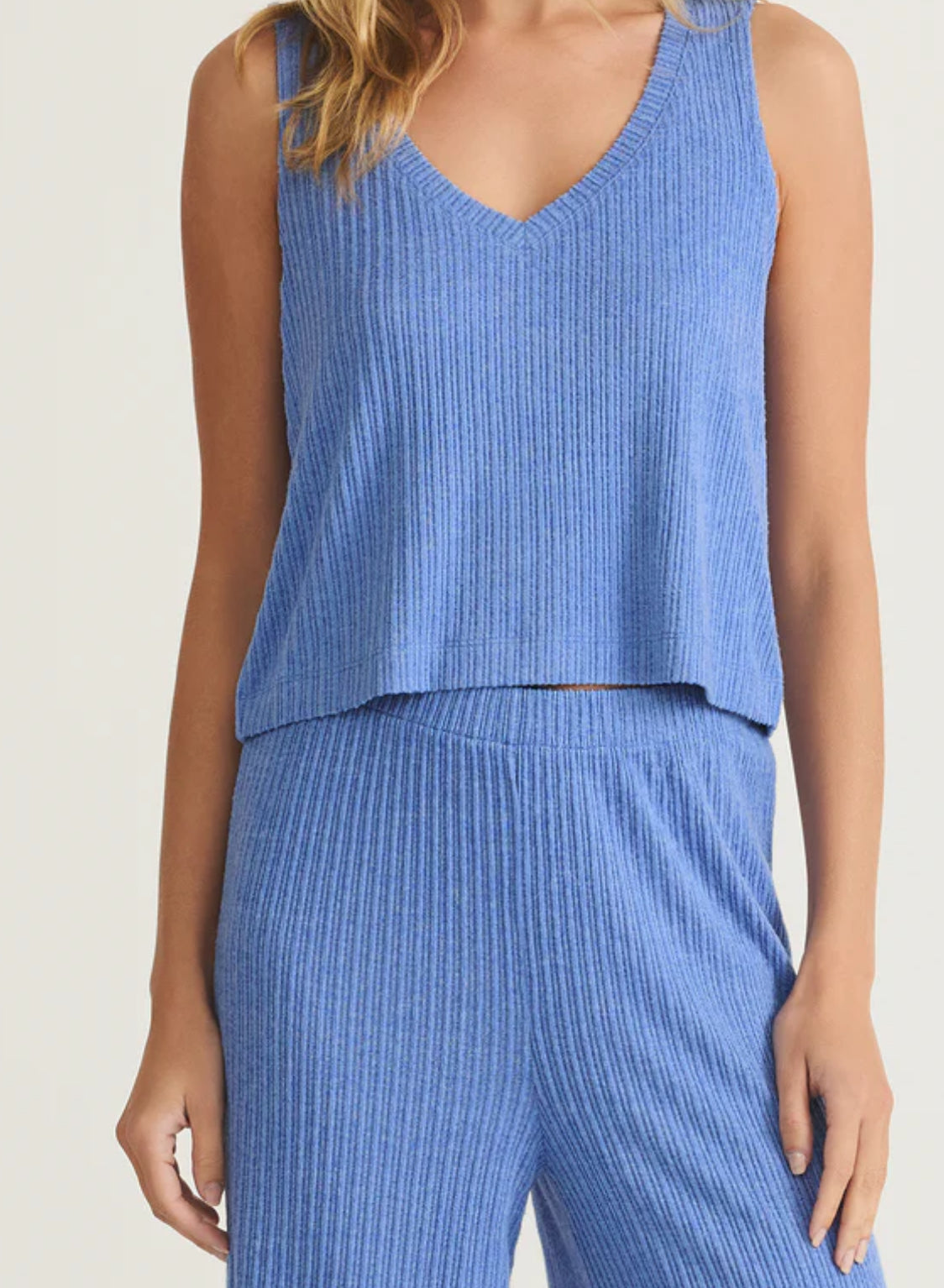Z-Supply - Sloane V-Neck Mini Rib Tank (bay blue)
