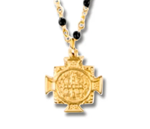 Ellie Vail - Zayla Cross Pendant Enamel Beaded Necklace - Gold