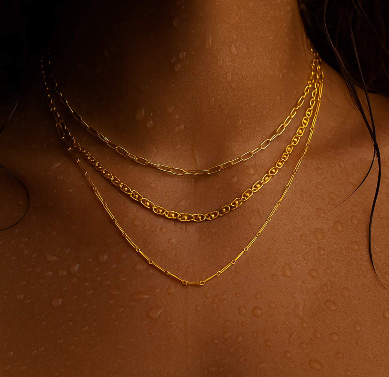 Ellie Vail-GOLD CHELLEY multi chain necklace