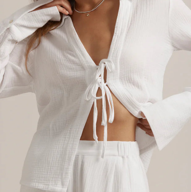 Favorite Daughter - Tied And True Top (white)