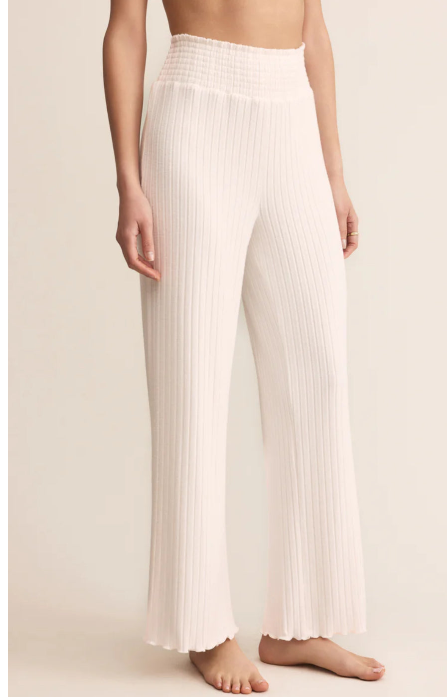 ZSupply Lounge- Vanilla Ice Dawn Smocked Rib Pant
