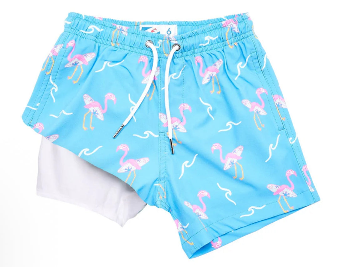 Bermies - Surfing Flamingo Swim Trunks