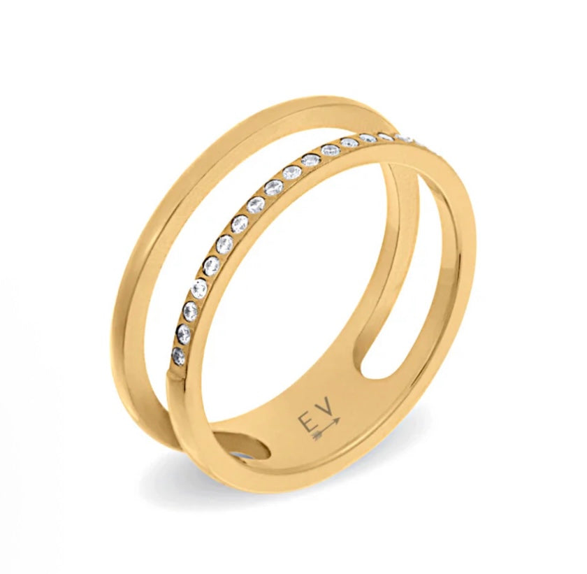 Ellie Vail - Tarryn Double Ring (gold) size 9