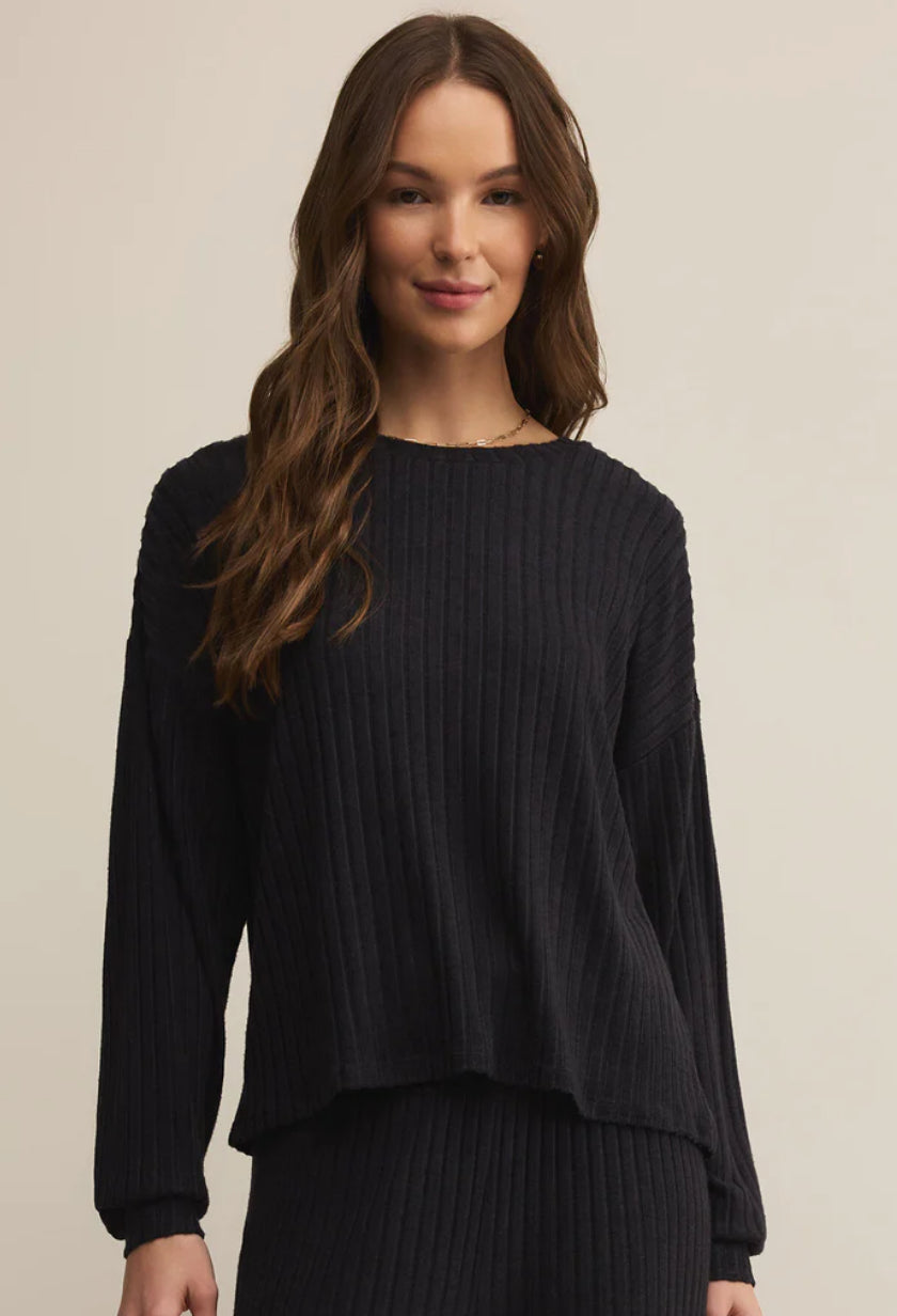 Zsupply Lounge-Black Sands Daydream /rib LS Top