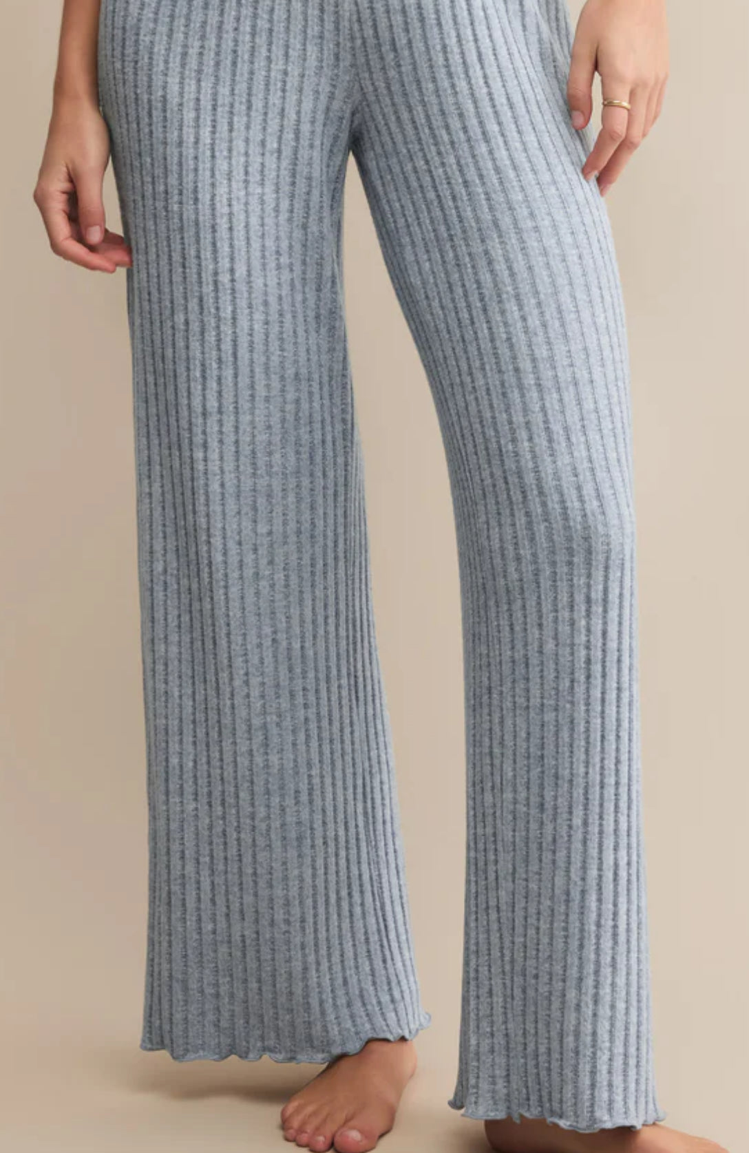Z - Supply DAWN SMOCKED RIB PANT (light denim)