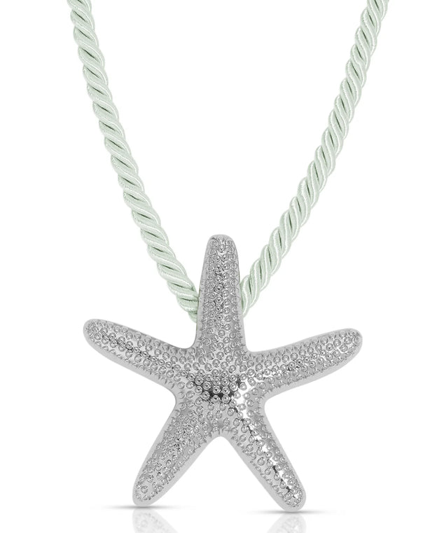 Etikka - Starfish Statement Pendant Necklace (silver)