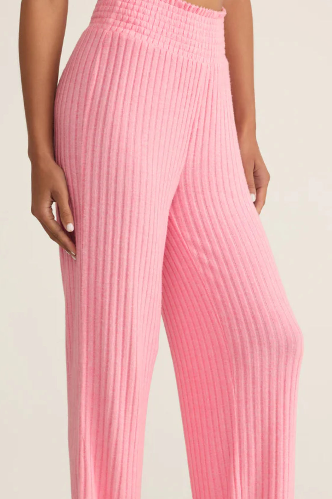 Z Supply - Dawn Smocked Rib Pant (passion fruit)