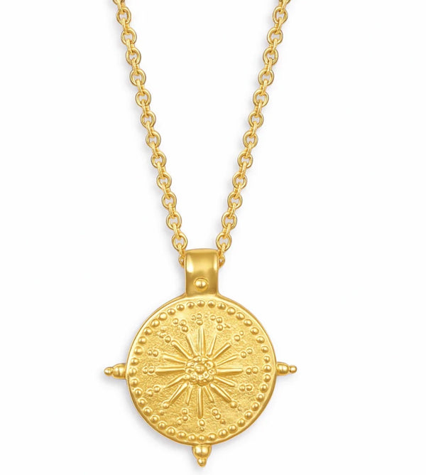 Beckett Sun Disc Gold Necklace Ellie Vail
