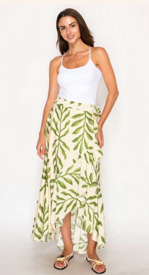 Meet Me In Santorini - Olive Fern skirt